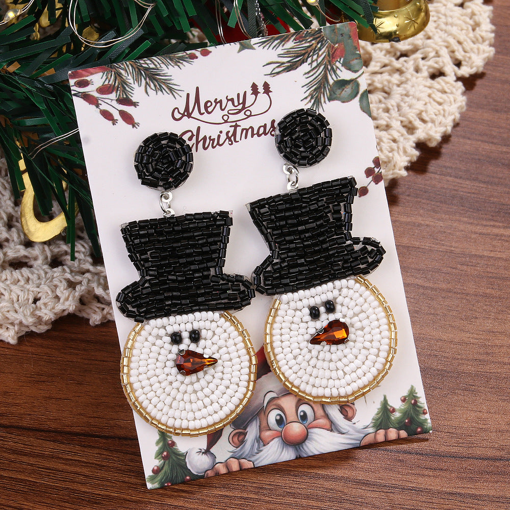Bead Exaggerated Personalized Handmade Beaded Ethnic Earrings