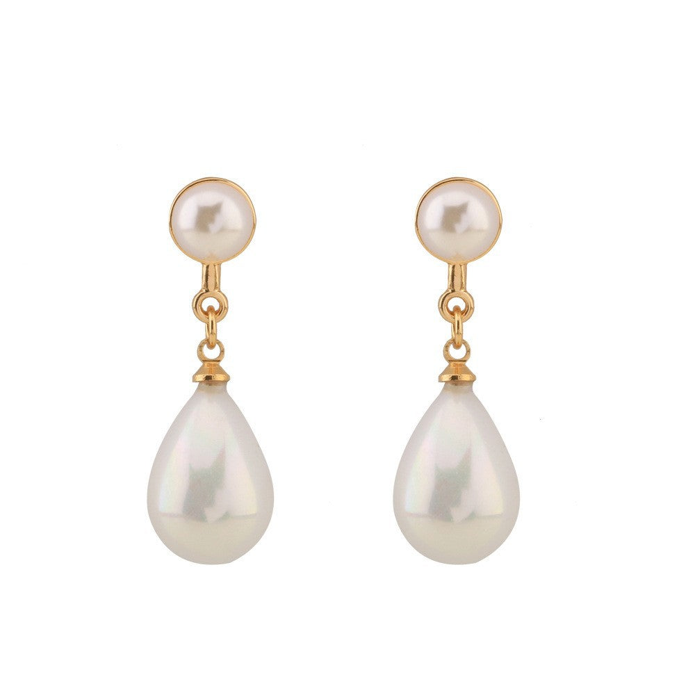Fashion Water Drops Pearl Sweet Lady Style Earrings