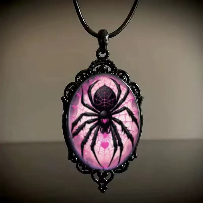 Halloween Blood Spider Round Web Vintage Earrings