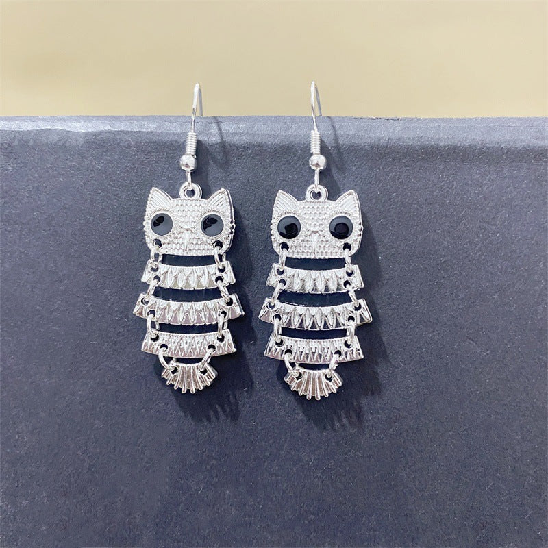 Owl Cute Colorful Retro Ethnic Style Exotic Earrings