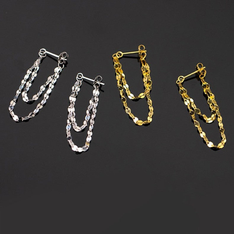 Women's Sier Pin Chain Tassel To Make Big Ear Line