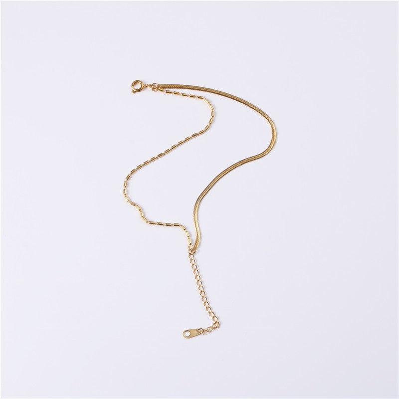 Women's Style Simple Personalized Titanium Steel Gold Plated Design Cold Mori Bracelet