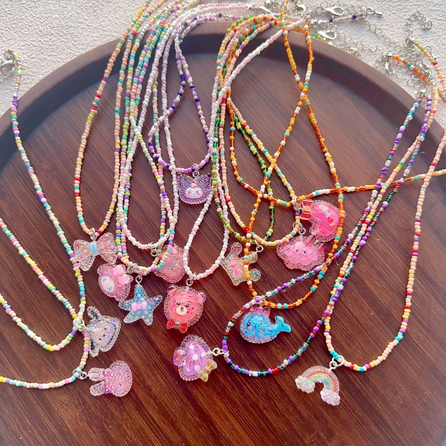 Beaded For Cartoon Cute Bowknot Clavicle Chain Necklace