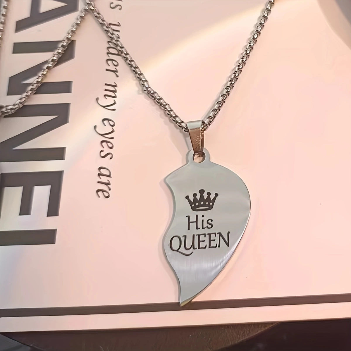 King Queen Sweater Chain Stainless Steel Necklaces