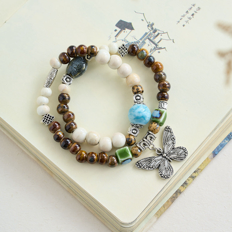 Chinese Natural Stone Porcelain Minimalist Female Bracelets