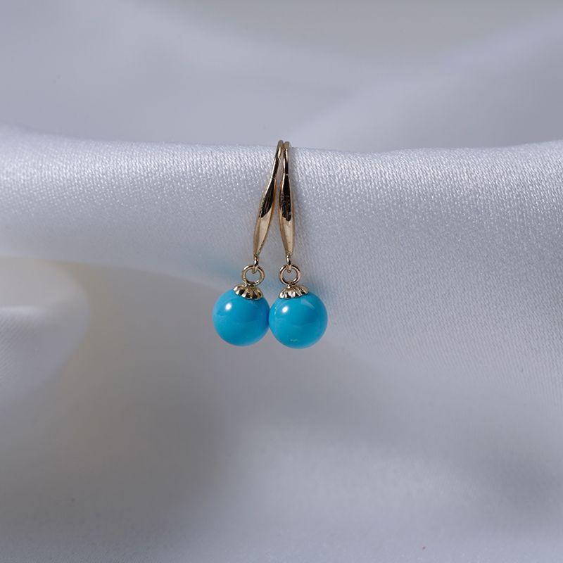 Sleeping Beauty Imitation Turquoise Eardrops Exquisite Earrings