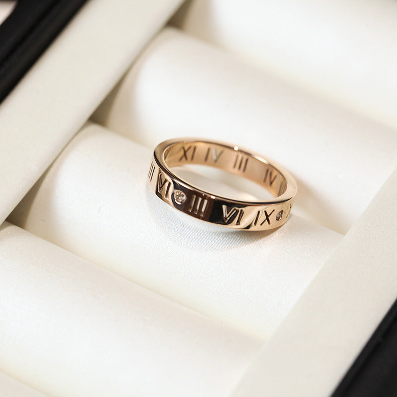 Digital Trendy Fashion Small Fresh Titanium Steel Rings