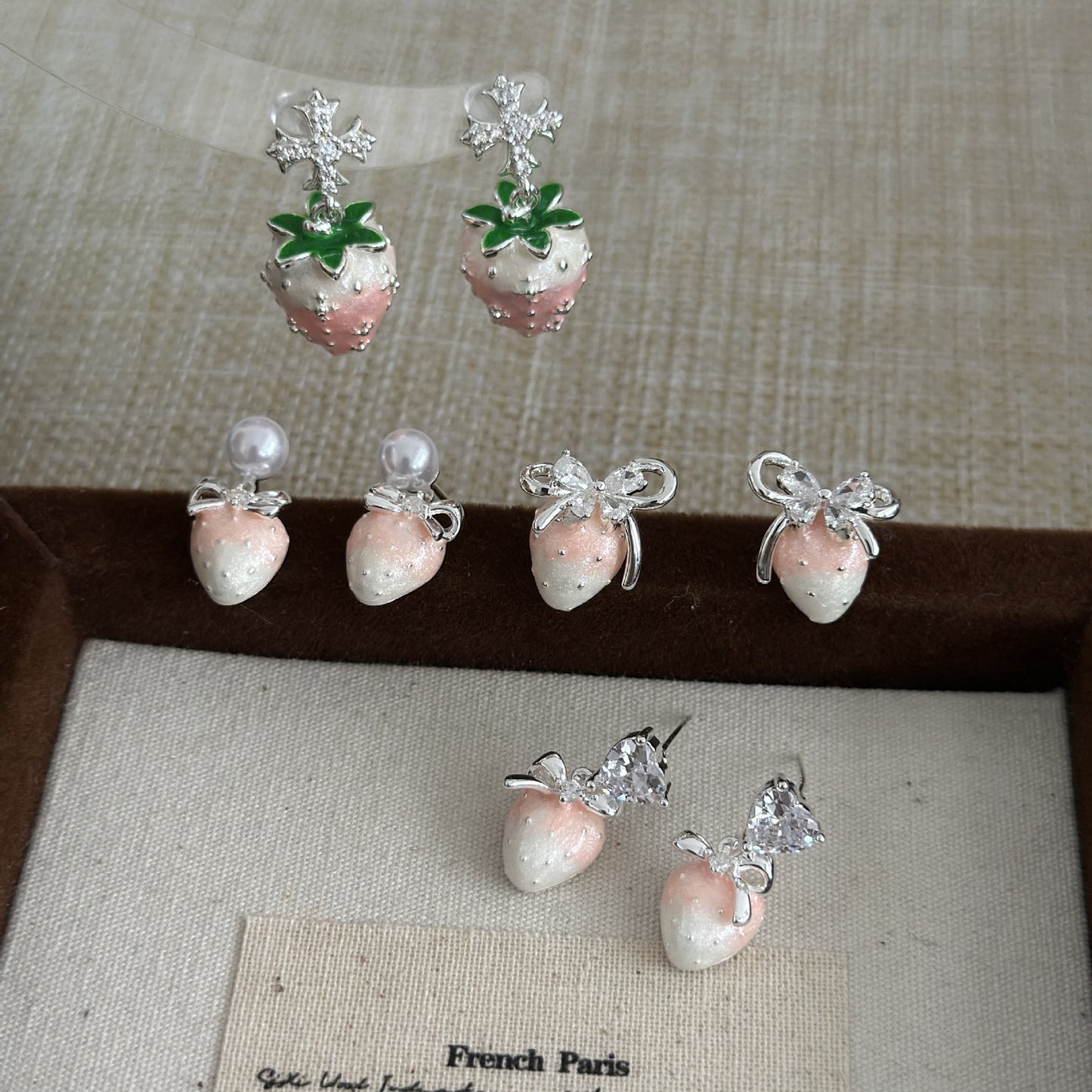 Pink Drip Glazed Three-dimensional Strawberry Female Exquisite Sweet Fashion Trend Earrings