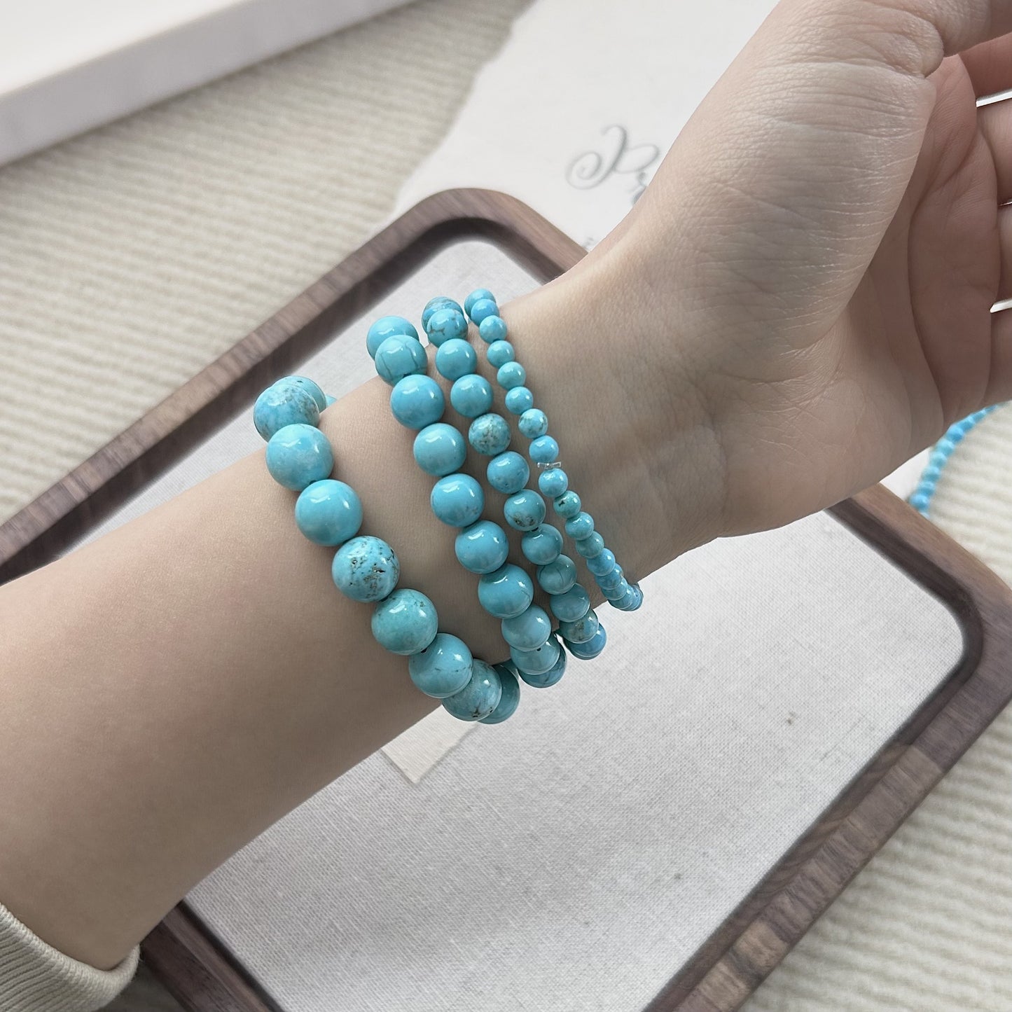 Women's Turquoise Beaded Stackable Popular Natural Stone Clavicle Chain Necklace
