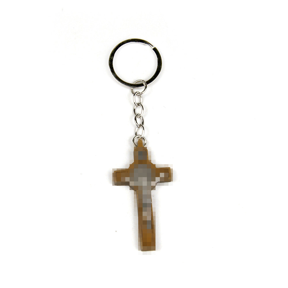 Popular Charming Cross Wooden Benedict Key Pendants