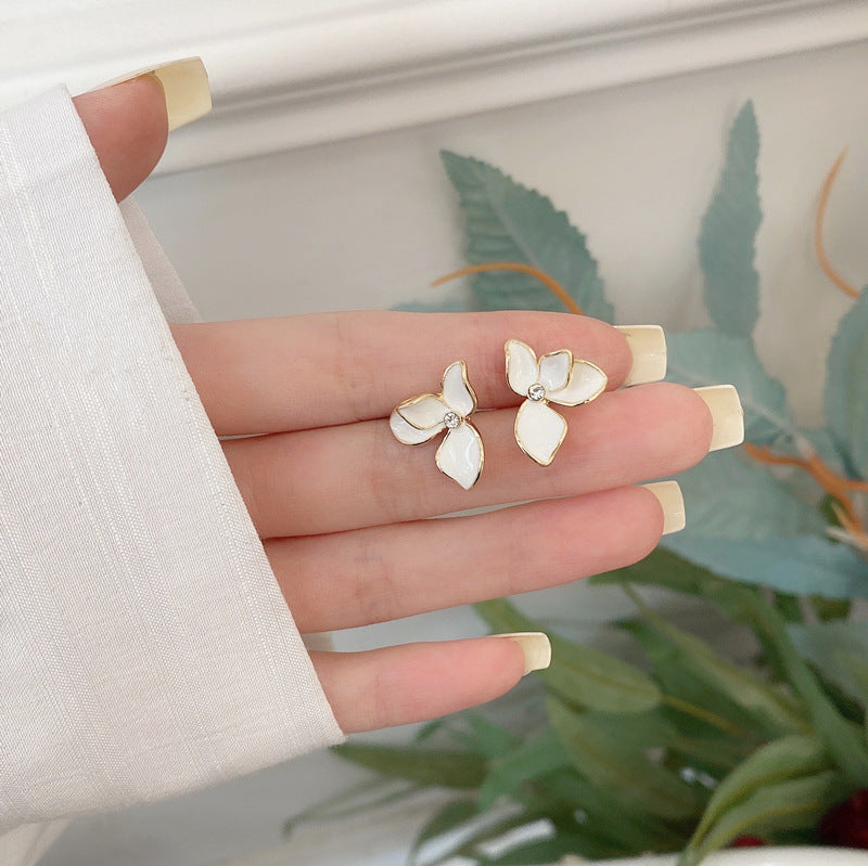 Women's Flower Elegant Korean Style For Small Simple Trendy Ear Stud Earrings
