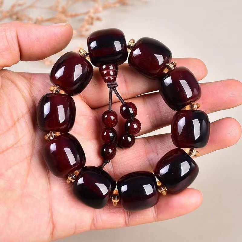 Blood Horn Beads Resin Imitation Crafts Tibet Yak Chinese Hand-held Bracelet