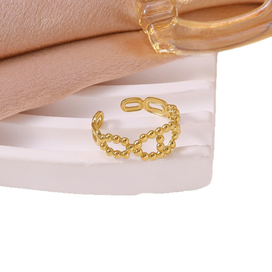 Popular Titanium Steel Female Irregular With Personality Style Simple Ring