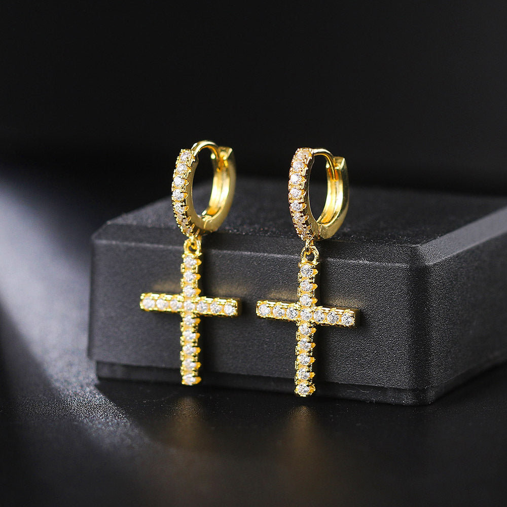 Copper Inlaid Zircon Gold Plated Ear Clip Hip Rings