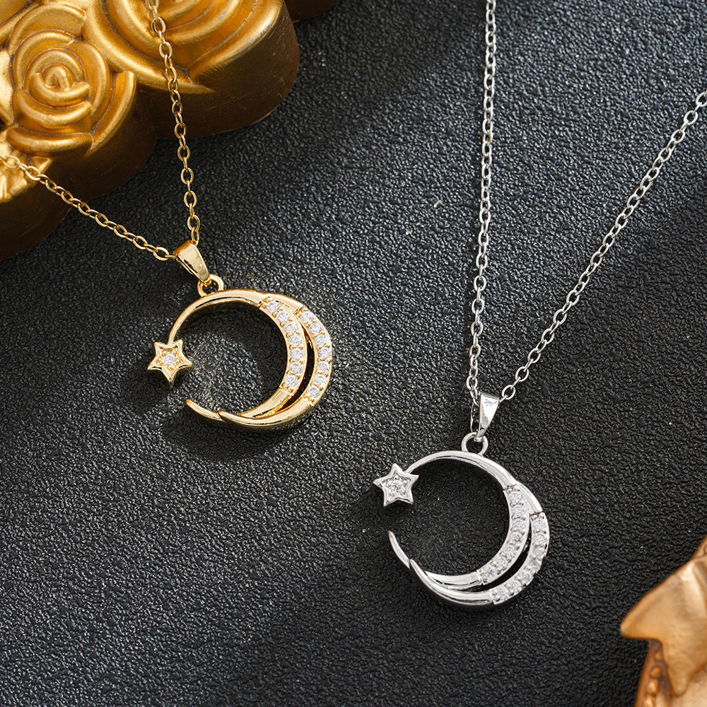 Women's Star Moon Zircon High-grade Clavicle Chain Necklace