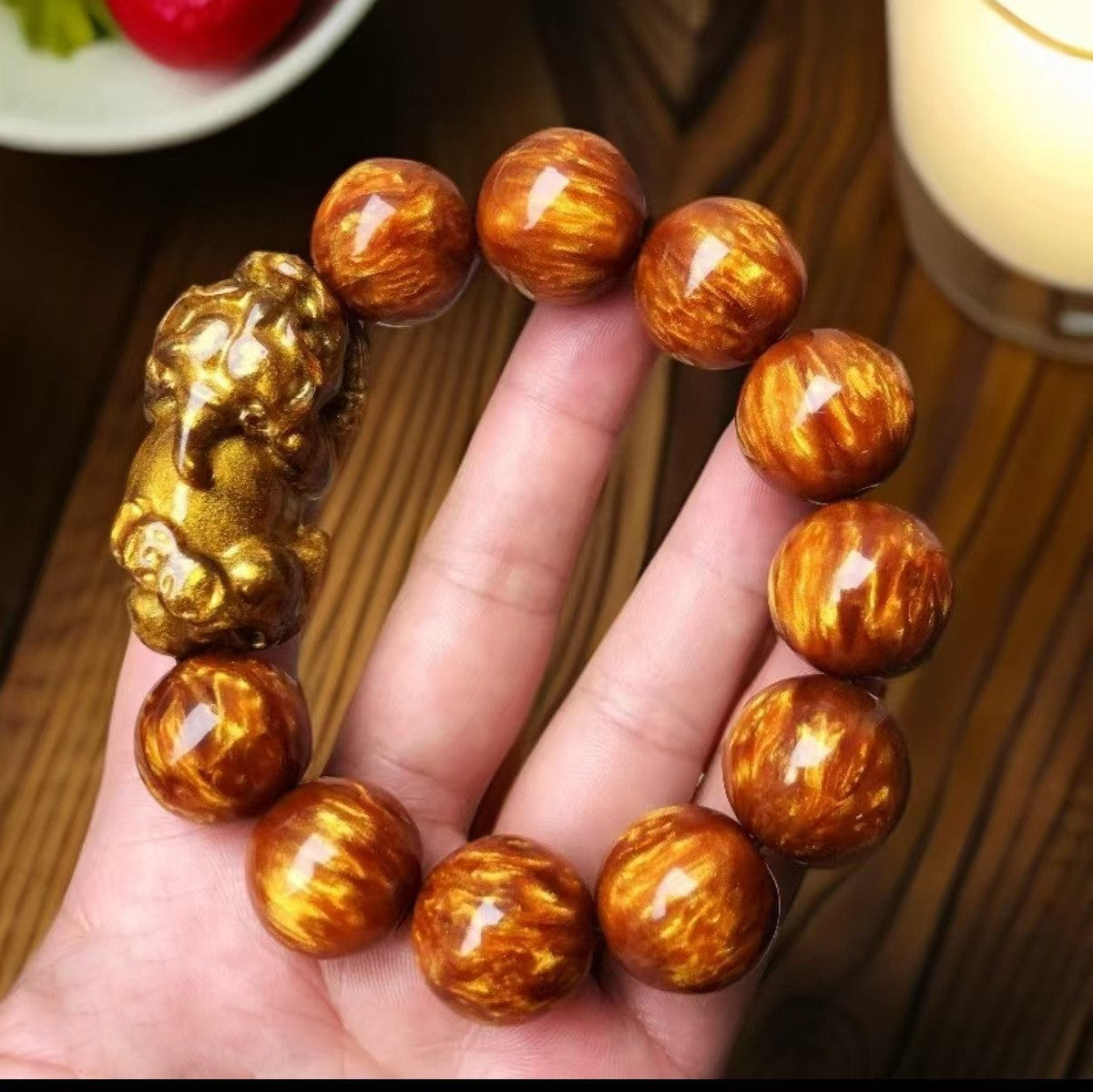 Women's & Men's Imitation Wood Beads Hand Single Ethnic Style Crafts Live Broadcast Bracelet