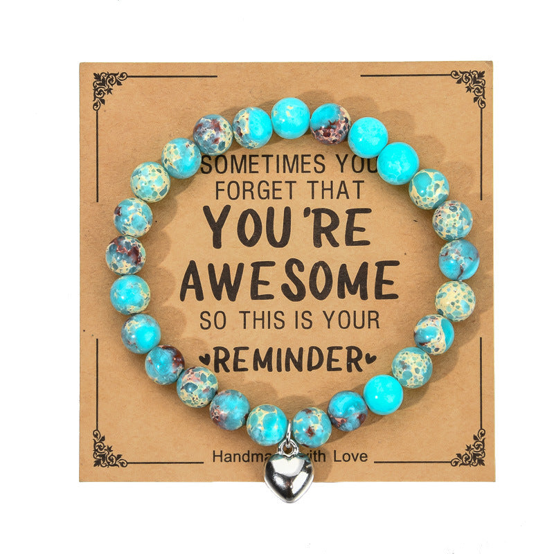 Listed Stone Pink Zebra Elastic String Imitation Bracelets