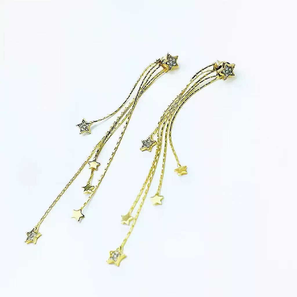 Women's Dance Butterfly Thread Fairy Temperamental Simple Long Eardrop Rings