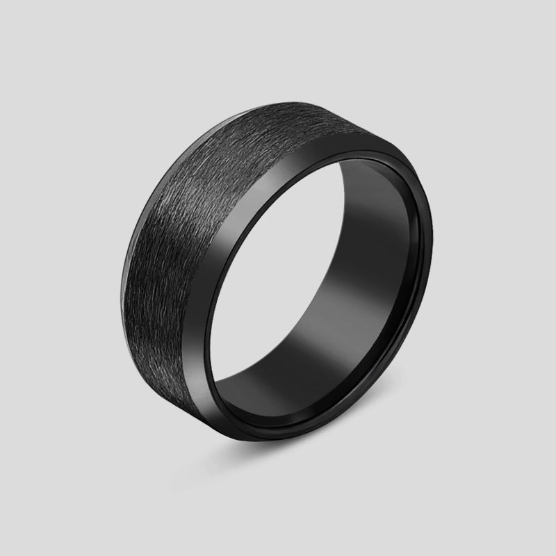 Men's Titanium Steel Frosted Glossy Stainless Brushed Rings