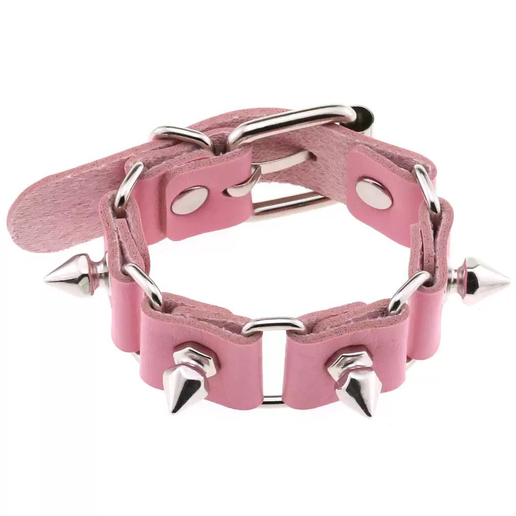 Unique Punk Style Pointed Rivet Leather Adjustable Trendy Hip Hop Bracelet