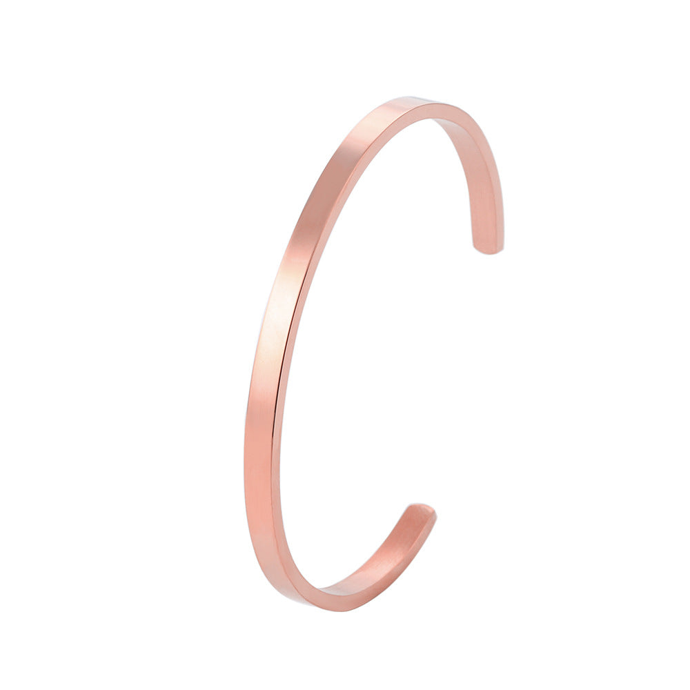 Shaped Titanium Steel Open-end Simple Glossy Bracelet