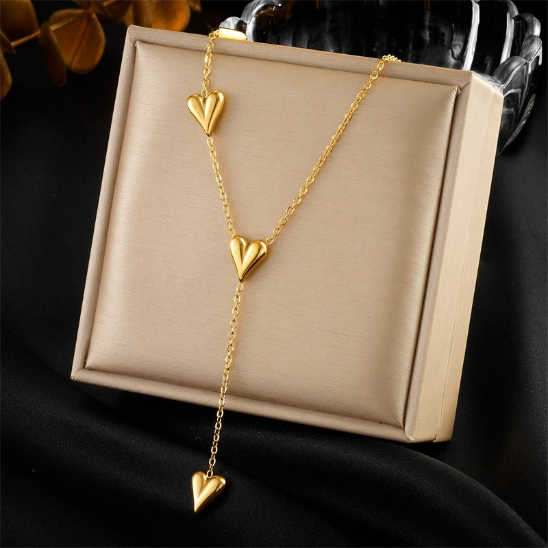 Women's Stainless Steel Small Heart High-grade Light Luxury Minority Necklace