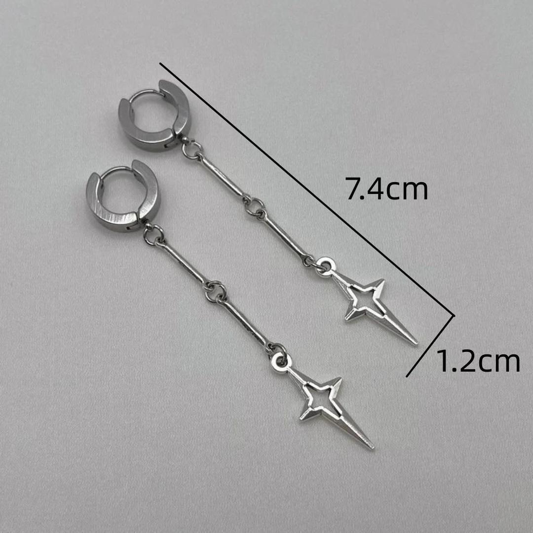 Classic Sier Star Gothic Punk Minimalist Earrings
