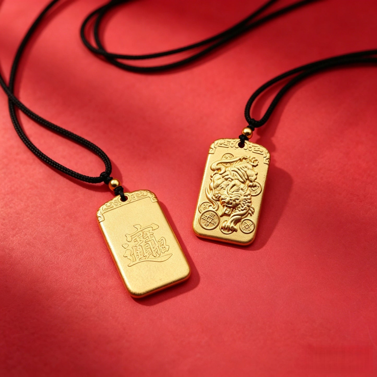 Longevity Lock Safety Hollow Bell Braid Rope Fu Female Golden Necklace