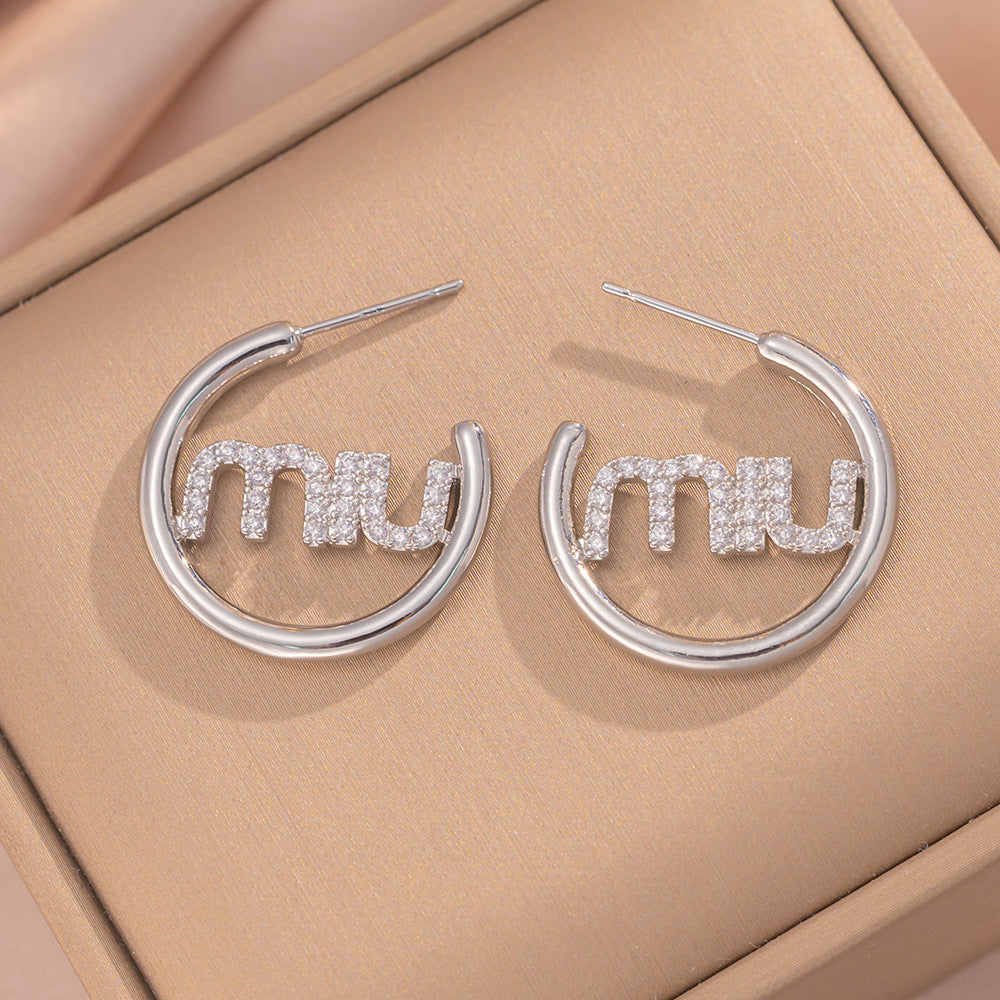 Simple Classic All Match Fashion Zircon Earrings