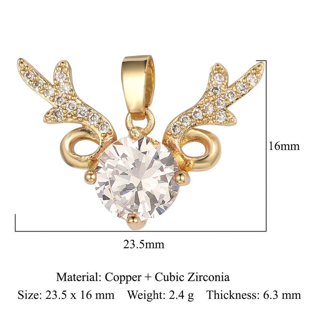 Dolphin Goldfish Copper Zircon Butterfly Rabbit Ear Pendants