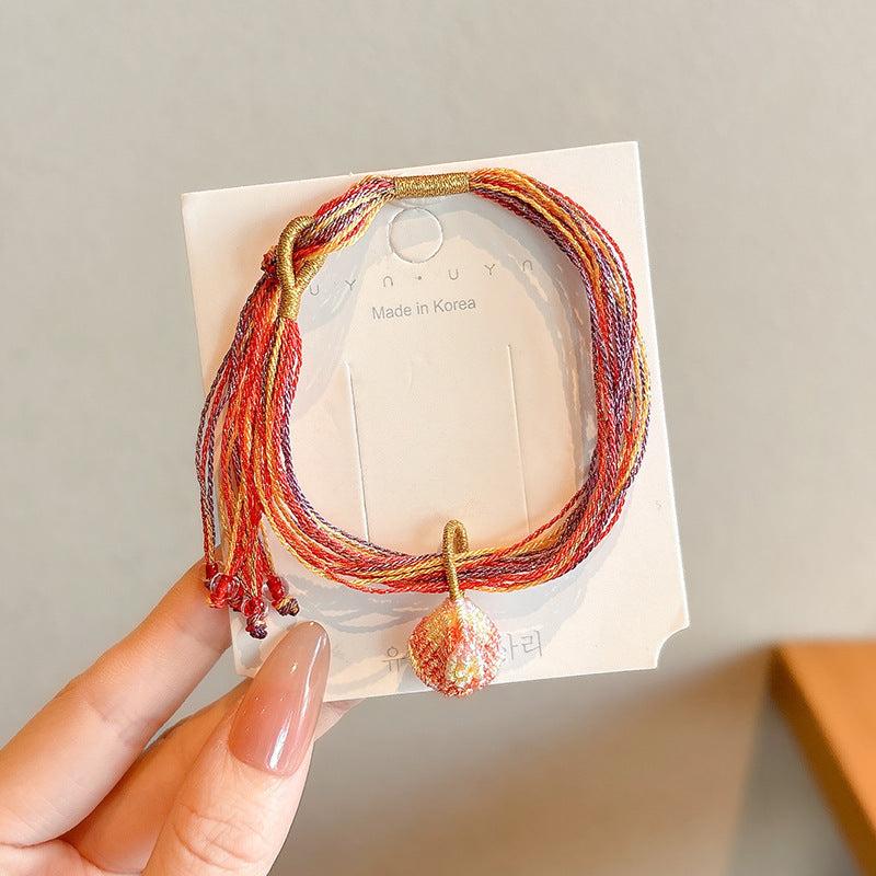 Small Gift Tassel Adjustable Red Rope Dragon Boat Festival Bracelet