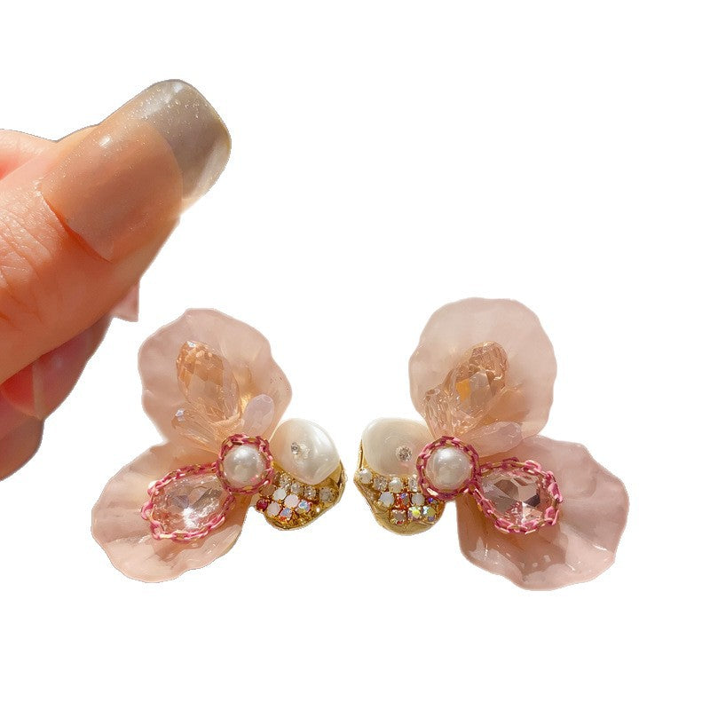 Flower Sweet Fresh Elegant Light Luxury Stud Earrings
