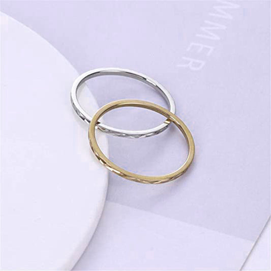 Steel Simple Couple Diamond Plaid Female Accessories Rings