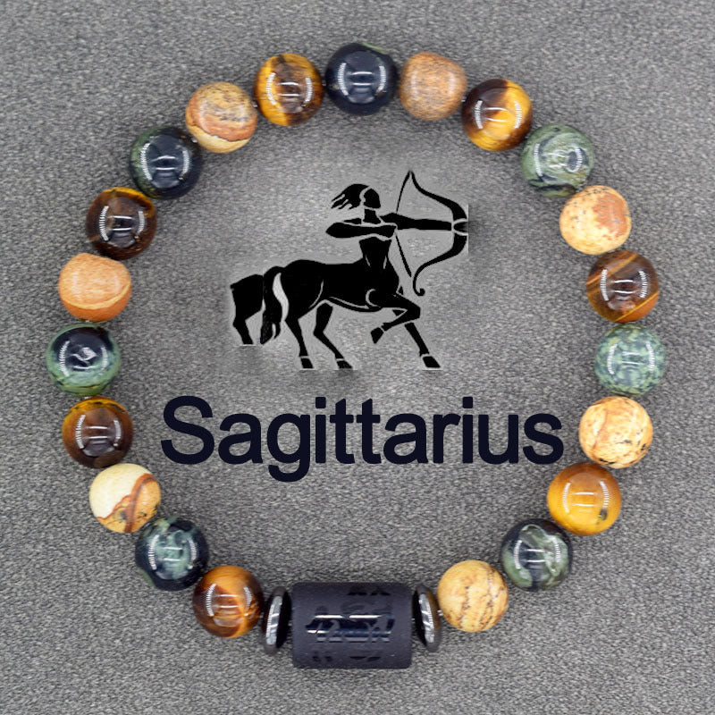 Constellation Natural Stone Beaded Twee Tigereye Bracelet