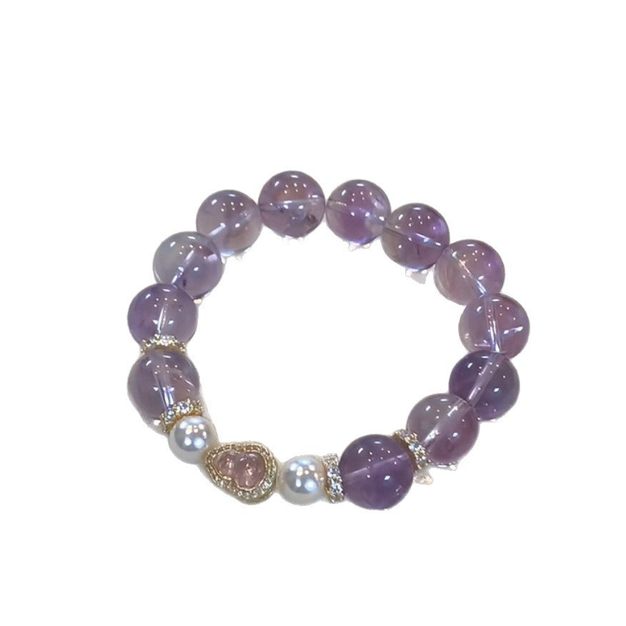 Dreamy Purple Faux Crystal Pink Glazed Bracelet