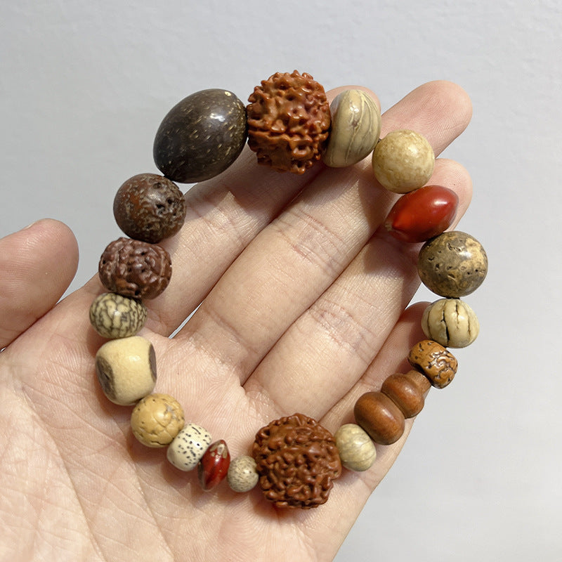 Women's & Men's Eighteen Prayer Beads Multi Jewels Bodhi Seed Bracelet