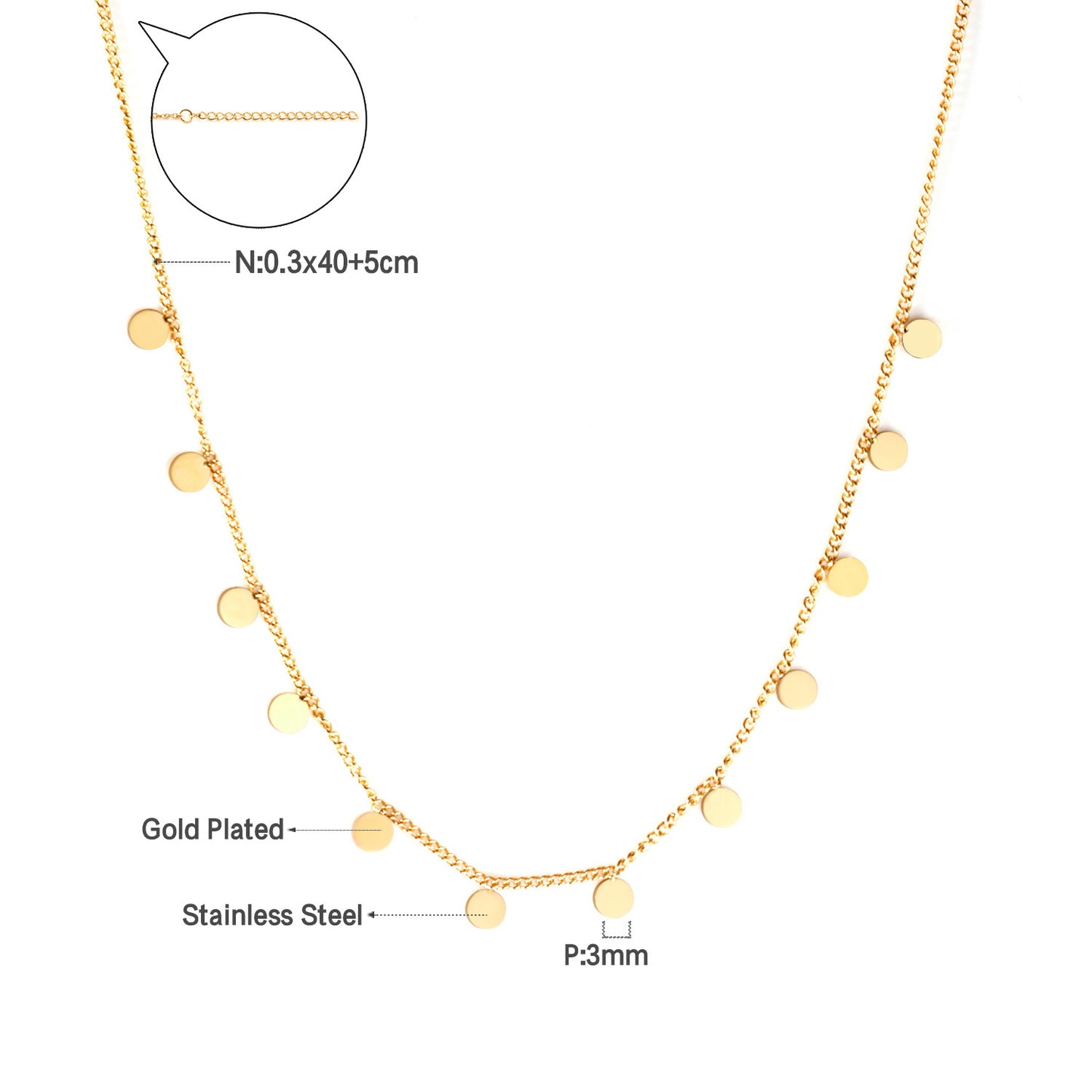 Niche High-grade Simple Temperamental Geometric Electroplated Stainless Necklaces