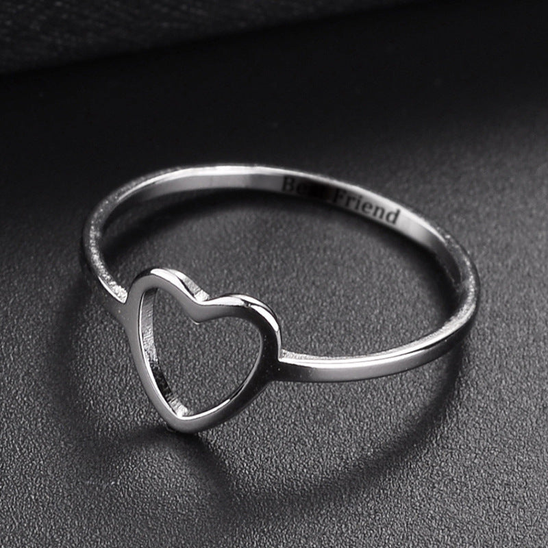 Women's Hollow Out Love Heart-shaped Fashion Simple Ring