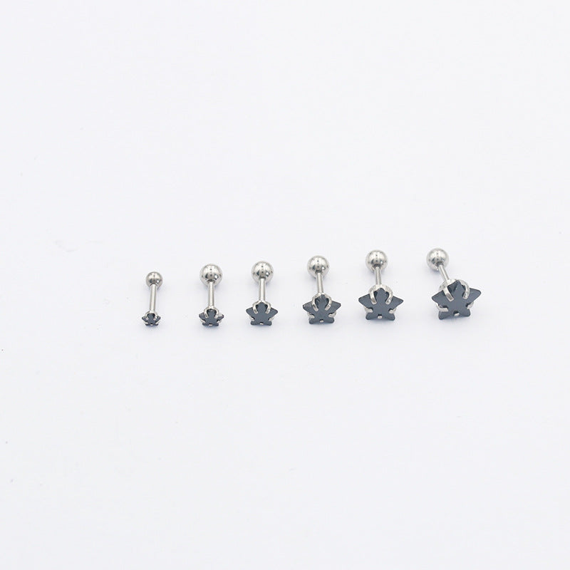 Women's Pentagram Simple Small Ears Ear Bone Rings