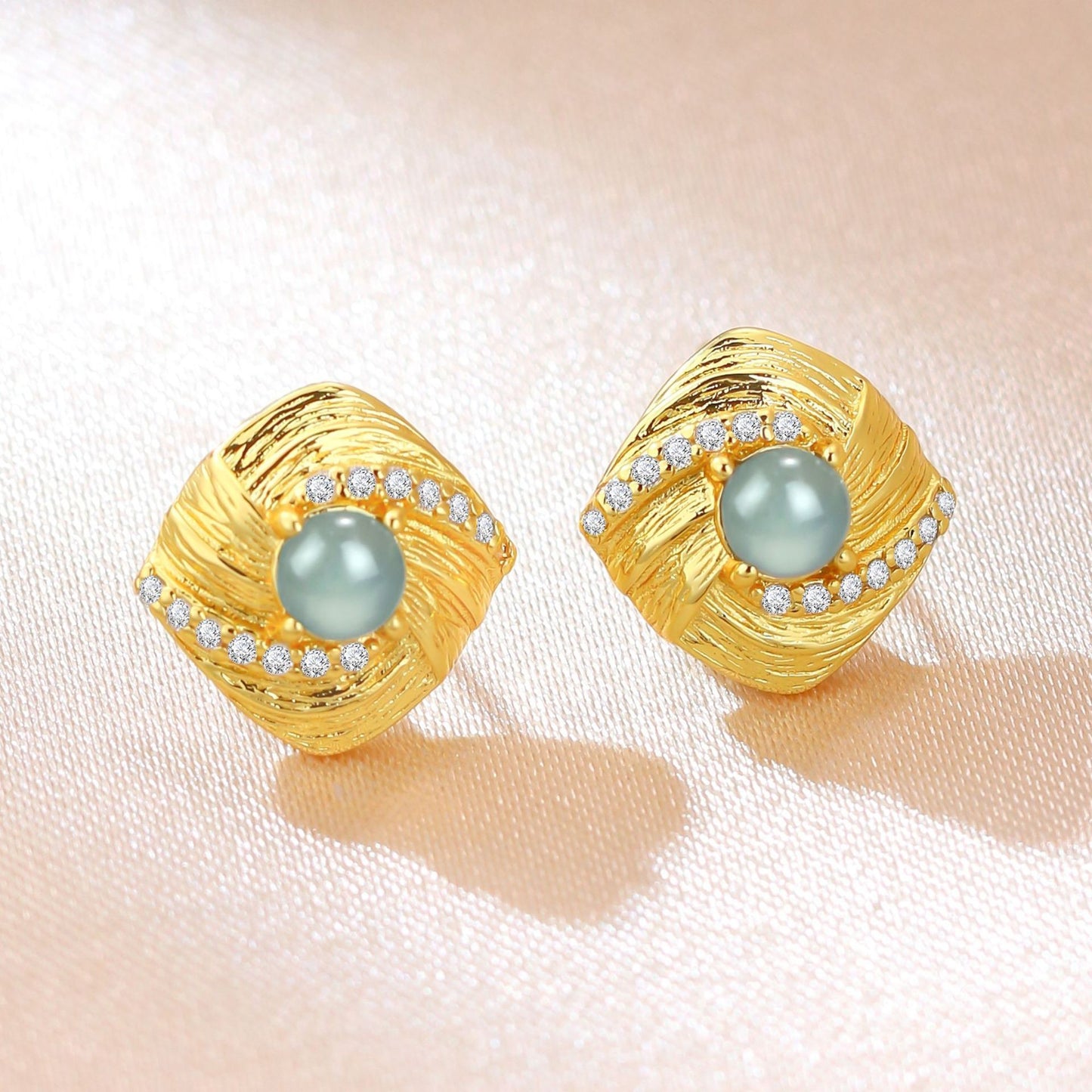 Natural Cargo Blue Water Jade Fashion Light Luxury High Sense Rings