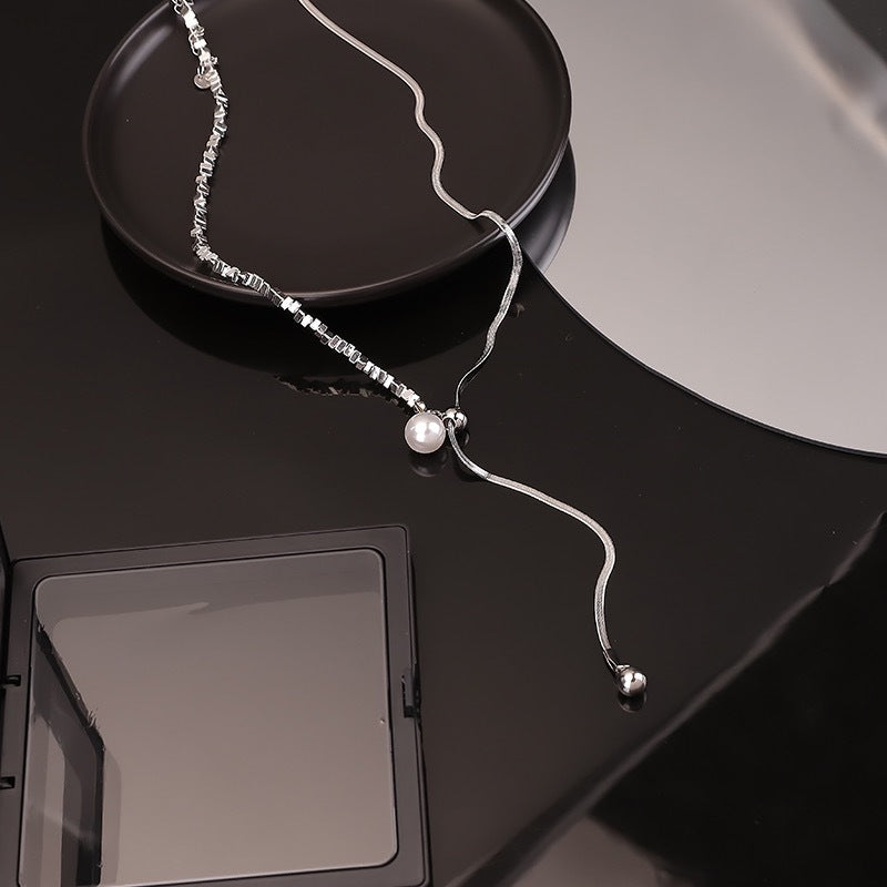 Women's Sier Pearl For Light Luxury Minority Design Clavicle Necklace