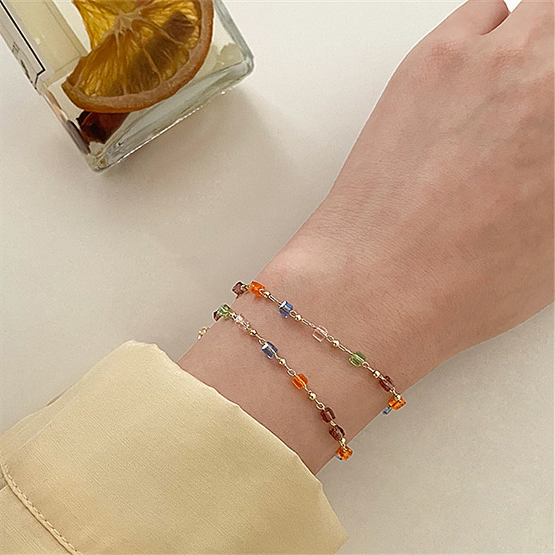 Women's Summer Color Crystal String Beads For Dignified Sense Necklace