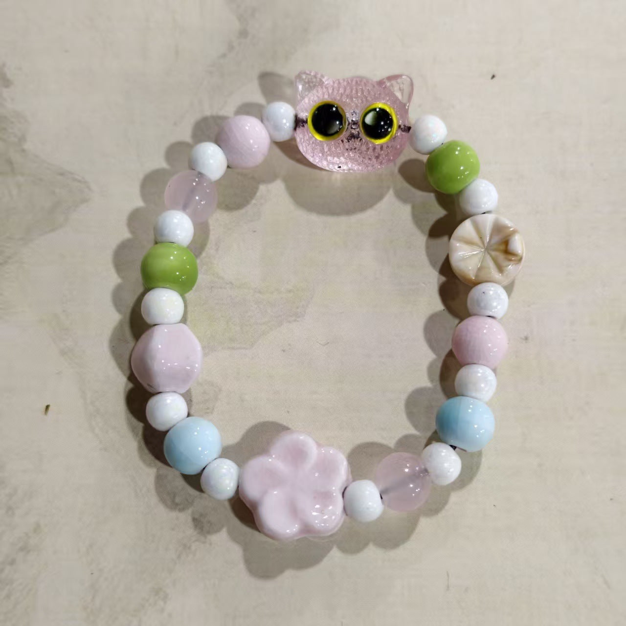 Artistic Handmade Ceramic Single Circle Ethnic Bracelet