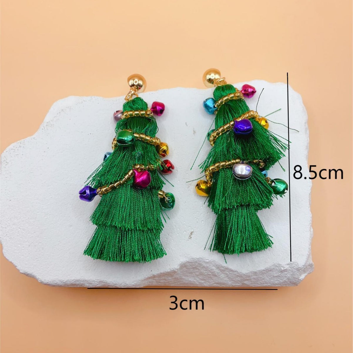 Women's Creative Christmas Fashion Colorful Tree High Sense Earrings