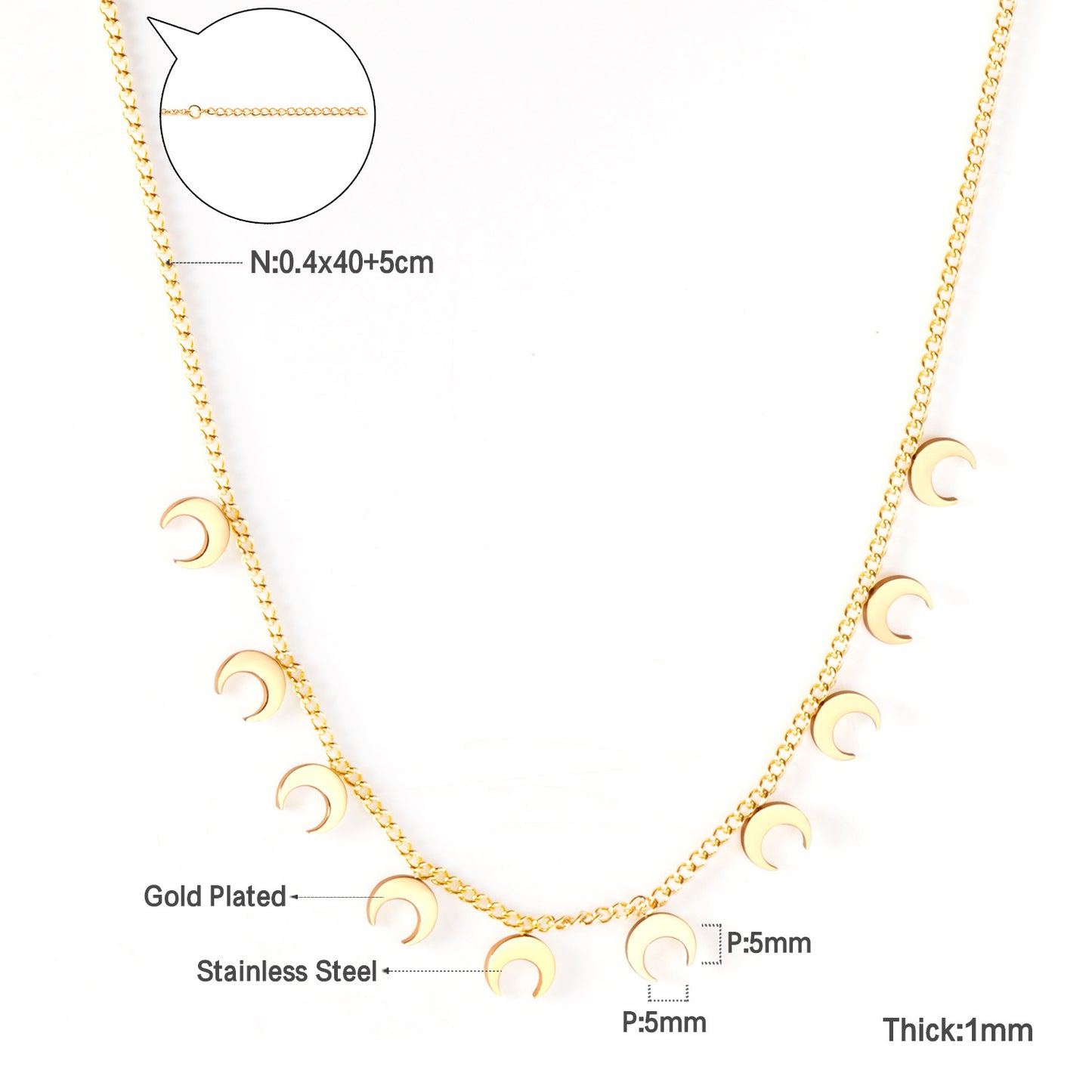 Niche High-grade Simple Temperamental Geometric Electroplated Stainless Necklaces