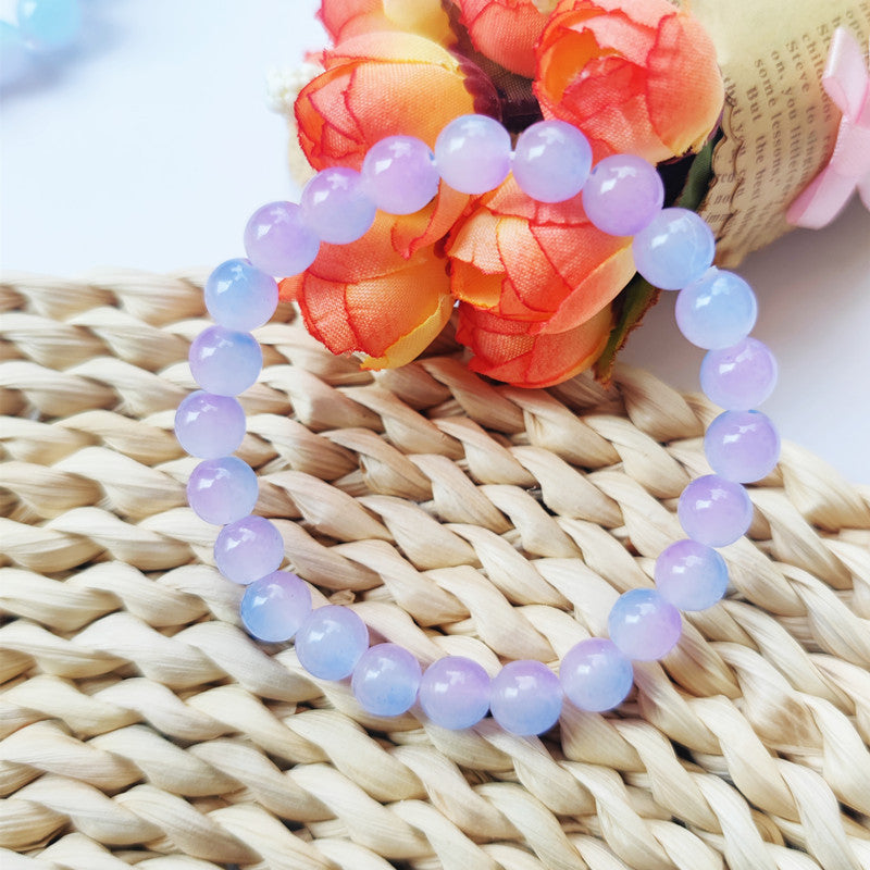 Hand Toy Gradient Color Glass Beads Primary School Beaded Can Bracelets