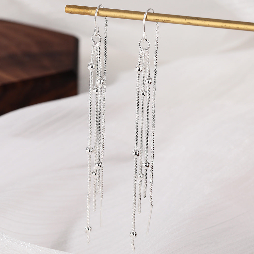 Women's Lucky Round Beads Tassel Fashion Long Smart Rings