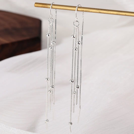Women's Lucky Round Beads Tassel Fashion Long Smart Rings