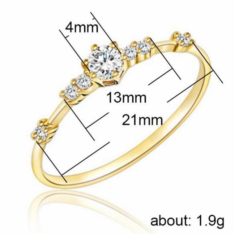 Women's Gold Exquisite Engagement Diamond Jewelry Accessories Rings
