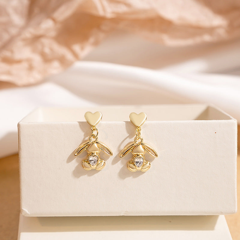 Diamond Butterfly Flower Pearl Graceful Fashionable Long Earrings
